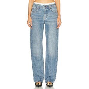 Alexander Wang Mid Rise Straight Leg Jeans Vintage Light Indigo